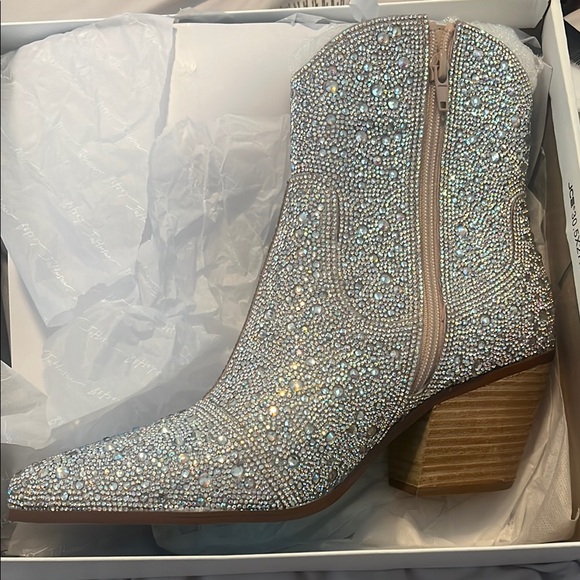 Betsey Johnson Shoes - Betsy Johnson sb Emory rhinestone boots size 10